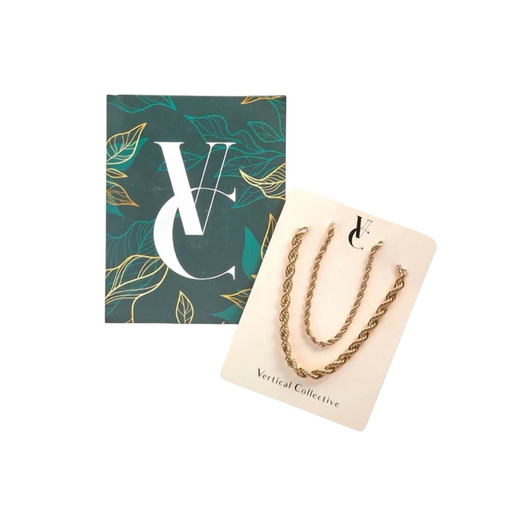Vertical Collective Vera Braided Twist Necklace Set NEW